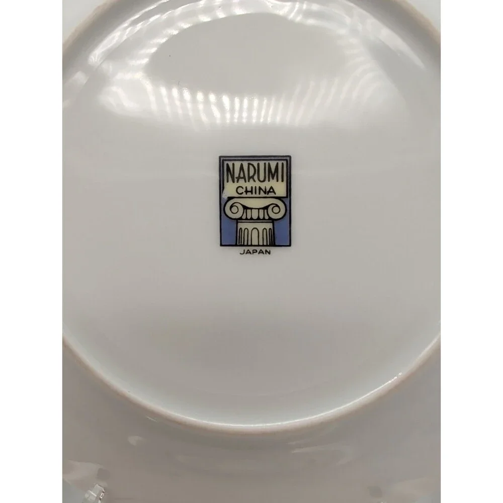 4 Vtg Kent Narumi China Tropical White Hibiscus Bread Plates KENTROP Japan